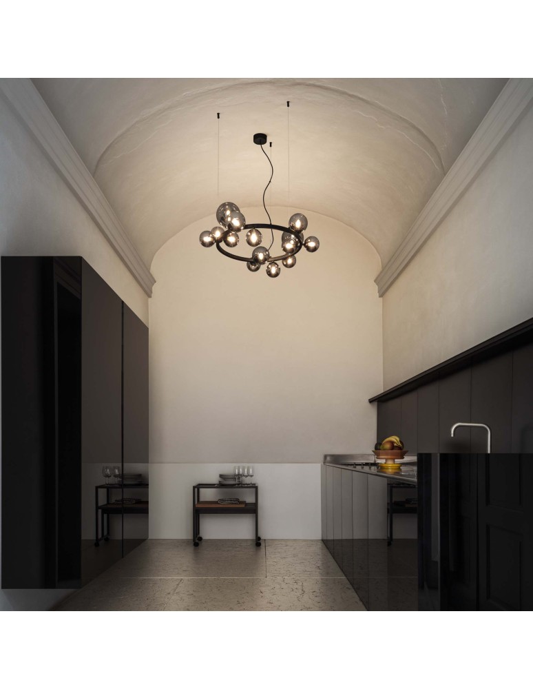 Ideal Lux Lampa Wisząca PERLAGE SP14 BIANCO Biały/Mosiądz 283814 Ideal Lux Lampa Wisząca PERLAGE SP14 BIANCO Biały/Mosiądz 283814