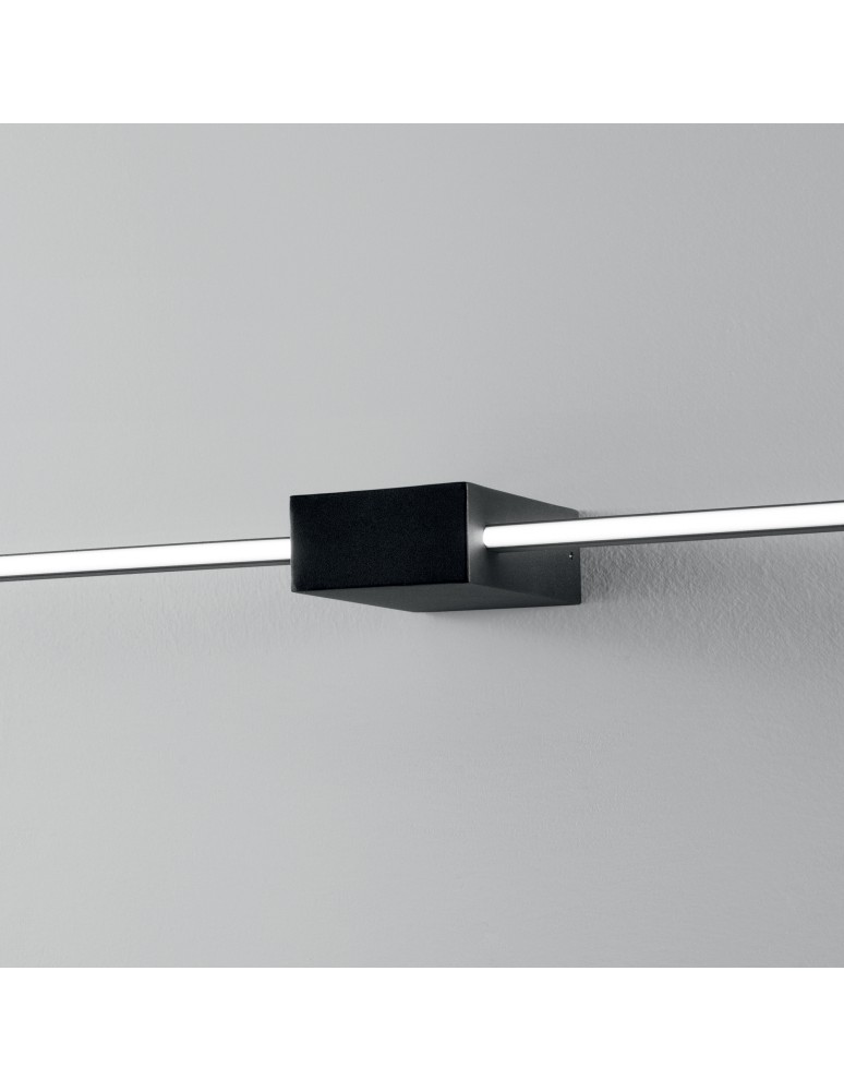 Ideal Lux Lampa Ścienna ESSENCE AP SQUARE D075 LUCE DIR. NERO 3000K Czarny 311760