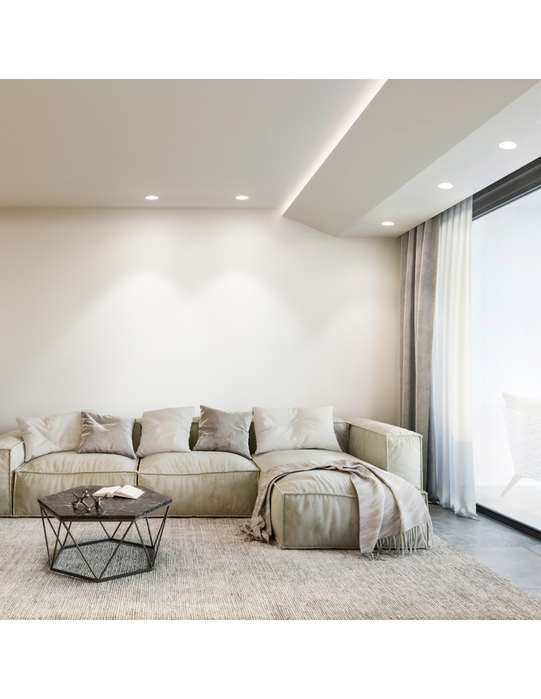 Frameless flush-mounted lamps - trimless - Ideal Lux Lampa Wpuszczana GAME TRIMLESS ROUND 11W 3000K NE Czarny 319650 - product kolory-swiatla.pl 2