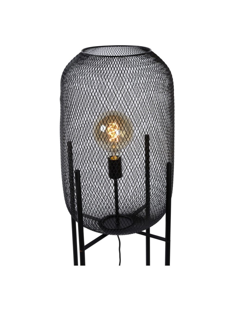Loft floor lamps - industrial - Lucide MESH Floor lamp 1xE27 black 45785/01/30 - product kolory-swiatla.pl 12