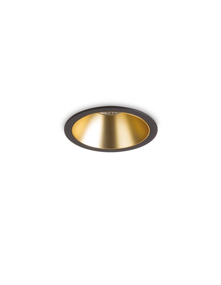 Lampy podtynkowe okrągłe - Ideal Lux Lampa Wpuszczana GAME TRIM ROUND 11W 4000K NE OR Czarny/Złoty 341354 - produkt kolory-swiatla.pl 1