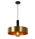 Brass-colored pendant lamps - Lucide GIADA Pendant 1xE27 satin brass black 30472/40/02 - product 1