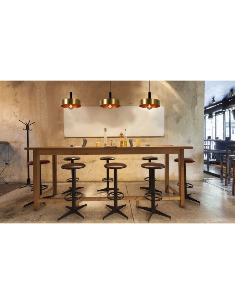 Brass-colored pendant lamps - Lucide GIADA Pendant 1xE27 satin brass black 30472/40/02 - product kolory-swiatla.pl 11