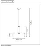 Brass-colored pendant lamps - Lucide GIADA Pendant 1xE27 satin brass black 30472/40/02 - product 15