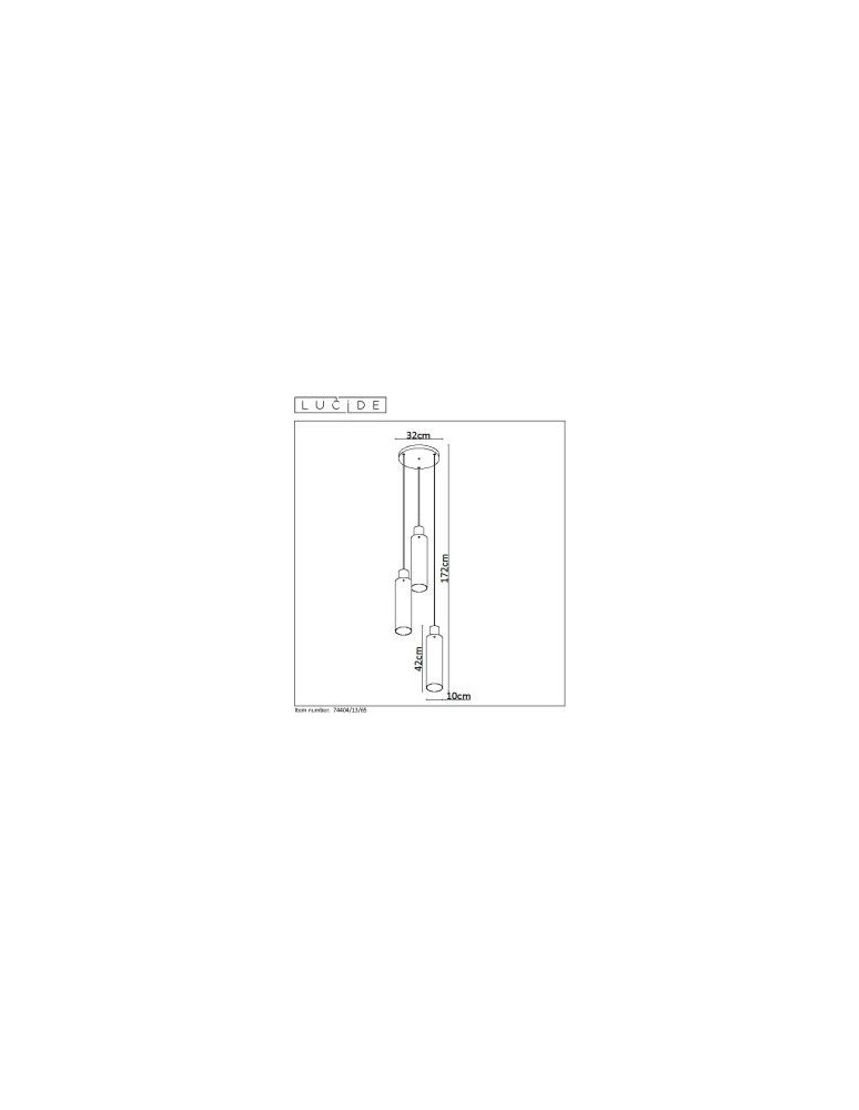 Lucide ORLANDO Pendant 3xE27 grey 74404/13/65