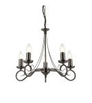 Endon Trafford Wisząca 5xE14 Powłoka z Efektem Antycznego Srebra 180-5AS