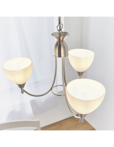 Endon Alton Wisząca 3xE14 Powłoka z Satynowego Chromu i Opalowe Szkło 1805-3SC - product 2