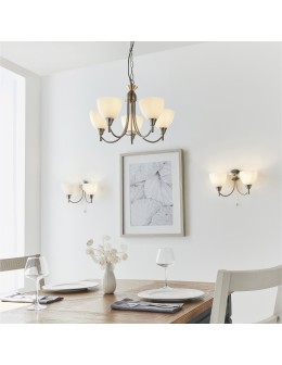 Endon Alton Wisząca 5xE14 Powłoka z Satynowego Chromu i Opalowe Szkło 1805-5SC - product 2