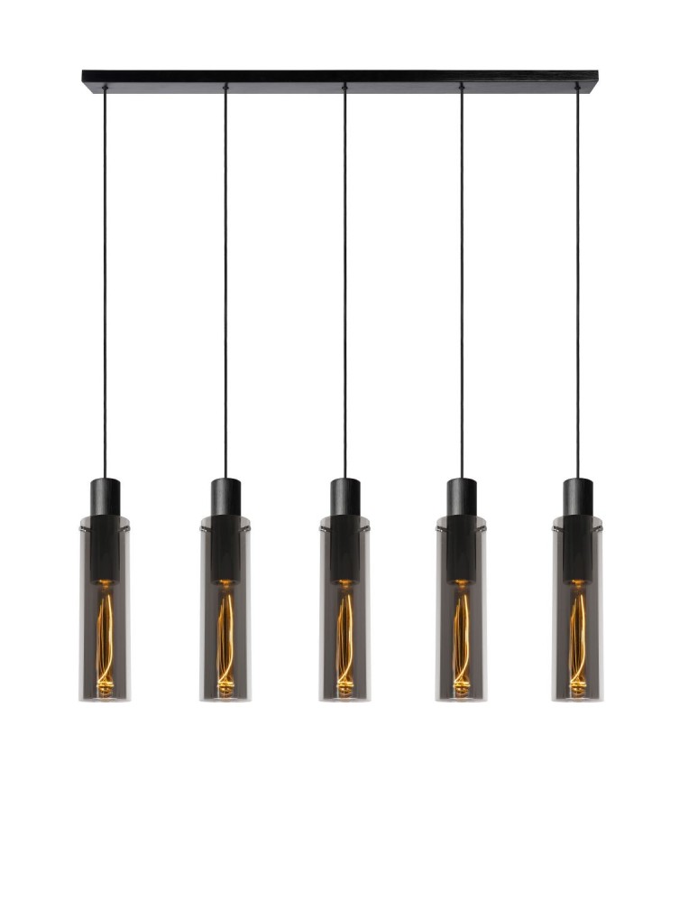 Pendant tube lamps - Lucide ORLANDO Pendant 5xE27 grey 74404/05/65 - product kolory-swiatla.pl 1