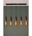 Pendant tube lamps - Lucide ORLANDO Pendant 5xE27 grey 74404/05/65 - product 12