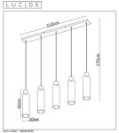 Pendant tube lamps - Lucide ORLANDO Pendant 5xE27 grey 74404/05/65 - product 15