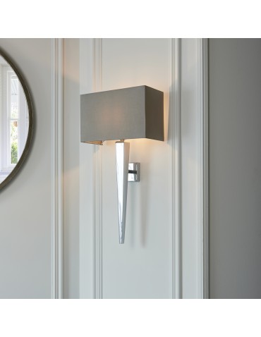 Endon Moreto Ścienna/Kinkiet 1xE14 Chromowana Powłoka i Szary Materiał MORETO-1WBCH - product 2