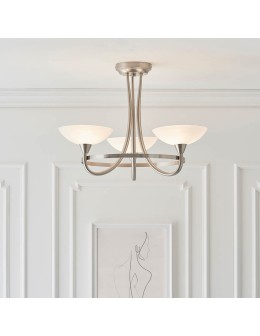 Endon Cagney Sufitowa 3xG9 Powłoka z Satynowego Chromu i Białe Szkło CAGNEY-3SC - product 2