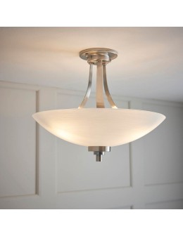 Endon Welles Sufitowa/Plafon 3xE27 Powłoka z Satynowego Chromu i Białe Szkło WELLES-3SC - product 2