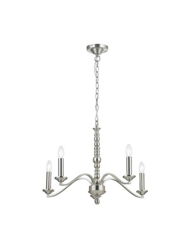 Endon Astaire Wisząca 5xE14 Powłoka z Satynowego Niklu i Naturalny Materiał ASTAIRE-5SN - product 2