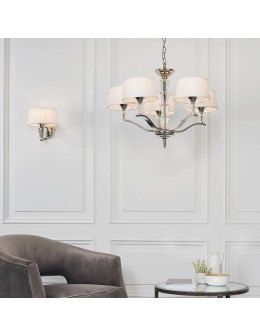 Endon Fiennes Wisząca 5xE14 Powłoka Chromowana i Biała Tkanina w Stylu Vintage FIENNES-5NI - product 2