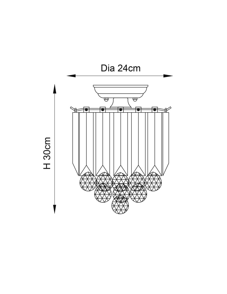 Endon Fargo Sufitowa/Plafon 2xE14 Powłoka Chromowana i Przezroczysty Akryl FARGO-CH