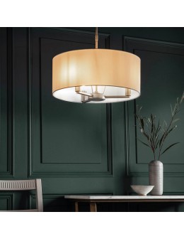Endon Daley Wisząca 3xE14 Powłoka z Matowego Niklu i Biała Tkanina w Stylu Vintage 60241 - product 2