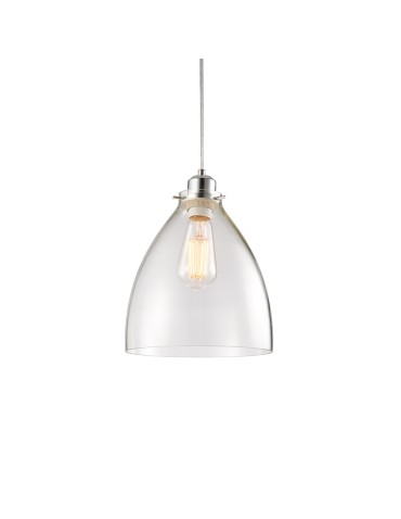 Endon Elstow Wisząca Easyfit 1xE27 Przezroczyste Szkło i Chromowana Powłoka 60874