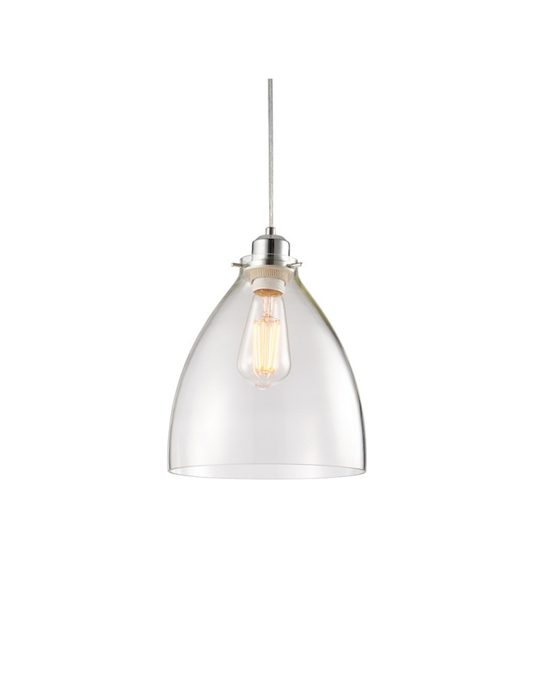 Endon Elstow Wisząca Easyfit 1xE27 Przezroczyste Szkło i Chromowana Powłoka 60874