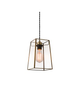 Endon Beaumont Wisząca Easyfit 1xE27 Przezroczyste Szkło i Powłoka z Antycznego Mosiądzu 60892