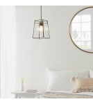 Endon Beaumont Wisząca Easyfit 1xE27 Przezroczyste Szkło i Powłoka z Antycznego Mosiądzu 60892