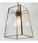 Endon Beaumont Wisząca Easyfit 1xE27 Przezroczyste Szkło i Powłoka z Antycznego Mosiądzu 60892