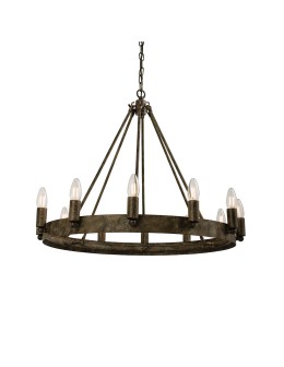 Endon Chevalier Wisząca 12xE14 Postarzana Farba Metaliczna 61026