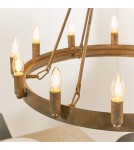 Endon Chevalier Wisząca 12xE14 Postarzana Farba Metaliczna 61026