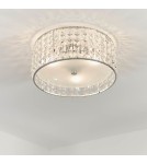 Endon Belfont Sufitowa/Plafon Łazienkowa 3xG9 Przezroczysty Kryształ, Matowe Szkło i Chromowana Powłoka 61252
