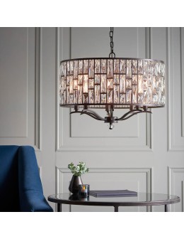 Endon Belle Wisząca 8xE14 Ciemnobrązowa Farba i Przezroczysty Kryształ 69391 - product 2