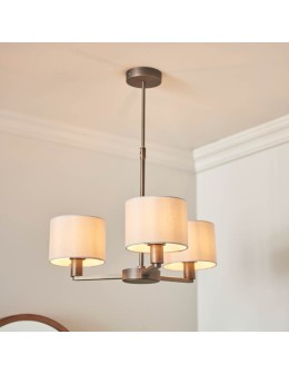 Endon Daley Wisząca 3xE14 Powłoka z Ciemnego Antycznego Brązu i Marmurowa Tkanina 73016 - product 2