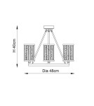 Endon Easton Sufitowa 3xE14 Powłoka z Jasnego Niklu i Żebrowane Szkło Bąbelkowe 76261
