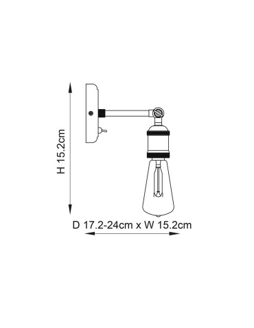 Endon Hal Ścienna/Kinkiet 1xE27 Powłoka z Postarzanego Cyny i Postarzanej Miedzi 76338 - product 2