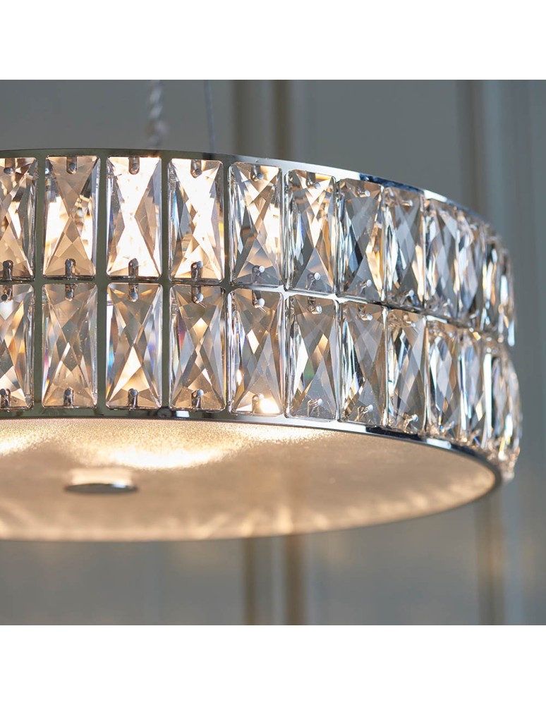 Endon Verina Wisząca 1xLED Przezroczysty Kryształ i Chromowana Powłoka 76513