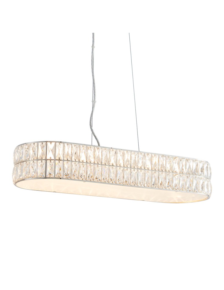 Endon Verina Wisząca 1xLED Przezroczysty Kryształ i Chromowana Powłoka 76514