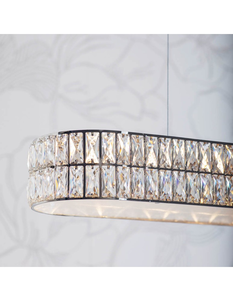 Endon Verina Wisząca 1xLED Przezroczysty Kryształ i Chromowana Powłoka 76514