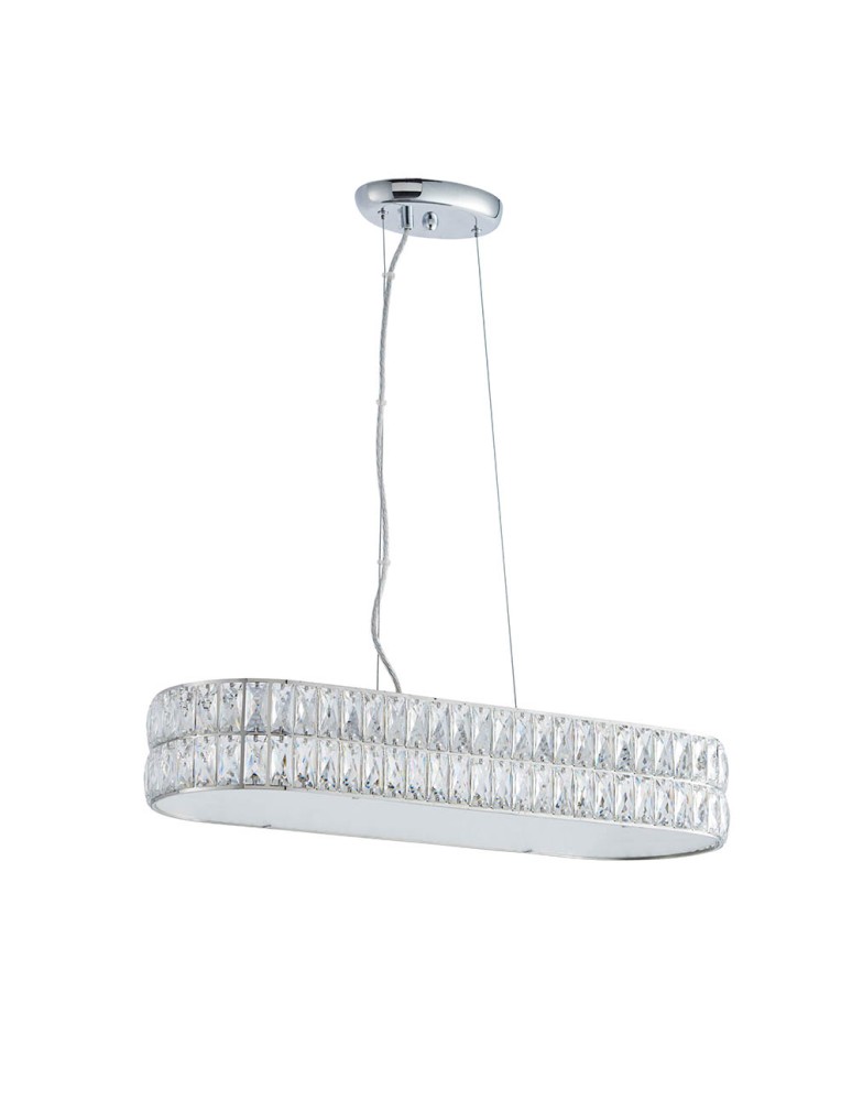 Endon Verina Wisząca 1xLED Przezroczysty Kryształ i Chromowana Powłoka 76514