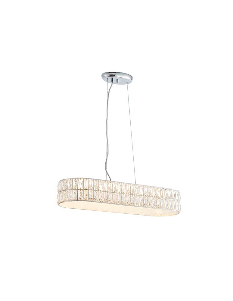 Endon Verina Wisząca 1xLED Przezroczysty Kryształ i Chromowana Powłoka 76514