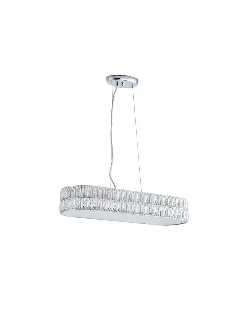Endon Verina Wisząca 1xLED Przezroczysty Kryształ i Chromowana Powłoka 76514