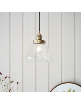 Endon Hansen Wisząca 1xE27 Powłoka z Antycznego Mosiądzu i Przezroczyste Szkło 77272 - product 2