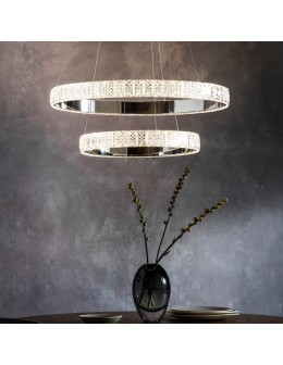 Endon Celeste Wisząca 2xLED Powłoka Chromowana i Przezroczysty Kryształ 78701 - produkt 2
