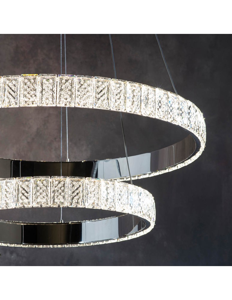 Endon Celeste Wisząca 2xLED Powłoka Chromowana i Przezroczysty Kryształ 78701