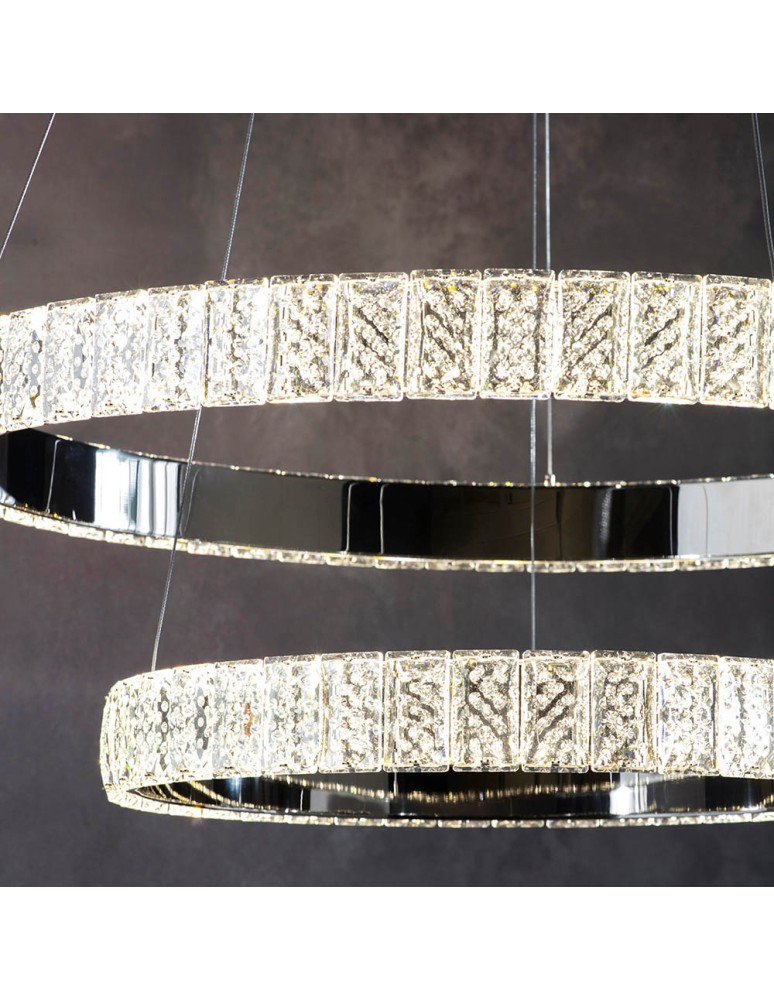 Endon Celeste Wisząca 2xLED Powłoka Chromowana i Przezroczysty Kryształ 78701