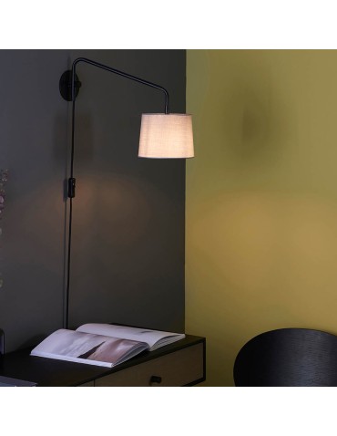 Endon Carlson Ścienna/Kinkiet 1xE14 Matowy Czarny i Jasnoszary Materiał 79500 - product 2