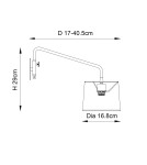 Endon Carlson Ścienna/Kinkiet 1xE14 Matowy Czarny i Jasnoszary Materiał 79500