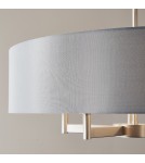 Endon Grande Wisząca 5xE27 Powłoka z Matowego Niklu i Szary Materiał 81002