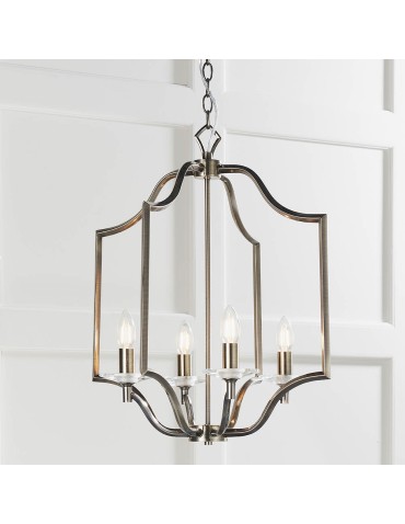 Endon Lainey Wisząca 4xE14 Powłoka z Antycznego Mosiądzu i Przezroczysty Kryształ 81916 - product 2