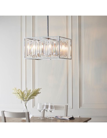 Endon Acadia Wisząca 6xE14 Przezroczysty Kryształ i Chromowana Powłoka 81931 - product 2