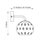 Endon Dimple Ścienna/Kinkiet 1xE14 Powłoka z Satynowego Mosiądzu i Szkło O Szampańskim Połysku 91970